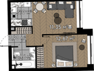Студия, 36 м²