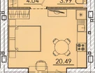 Студия, 34&nbsp;м²