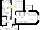 2-к. квартира, 76&nbsp;м²