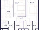 2-к. квартира, 72 м²