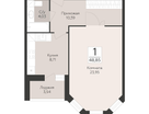 1-к. квартира, 48&nbsp;м²