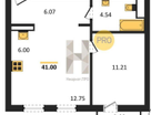 1-к. квартира, 41&nbsp;м²