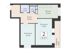 2-к. квартира, 58&nbsp;м²