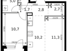 2-к. квартира, 47 м²