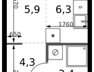 Студия, 19&nbsp;м²