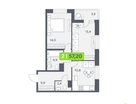 2-к. квартира, 57 м²