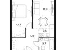 Студия, 41&nbsp;м²