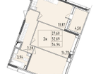 Студия, 54&nbsp;м²