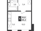 Студия, 23&nbsp;м²