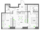 2-к. квартира, 60&nbsp;м²