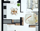 1-к. квартира, 43,5 м²