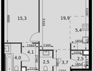 2-к. квартира, 57&nbsp;м²