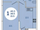 1-к. квартира, 40,3&nbsp;м²