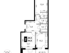 2-к. квартира, 54&nbsp;м²