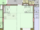 1-к. квартира, 43,7&nbsp;м²