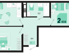 2-к. квартира, 67&nbsp;м²
