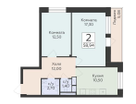 2-к. квартира, 58&nbsp;м²