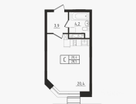 Студия, 28,5&nbsp;м²