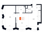 2-к. квартира, 55&nbsp;м²