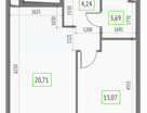 1-к. квартира, 41&nbsp;м²