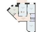 3-к. квартира, 83&nbsp;м²