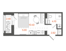 Студия, 22 м²