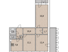 3-к. квартира, 65,6&nbsp;м²