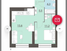 1-к. квартира, 36,6&nbsp;м²