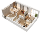 2-к. квартира, 52 м²