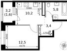1-к. квартира, 33 м²