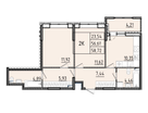 2-к. квартира, 58 м²