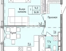1-к. квартира, 36,8&nbsp;м²