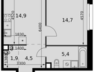 1-к. квартира, 41 м²