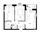 2-к. квартира, 54&nbsp;м²