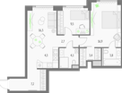 2-к. квартира, 68 м²