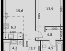 2-к. квартира, 53 м²