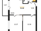 2-к. квартира, 51&nbsp;м²