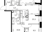 4-к. квартира, 86&nbsp;м²