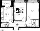 2-к. квартира, 53&nbsp;м²