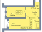 1-к. квартира, 45,7&nbsp;м²