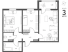 2-к. квартира, 60,9&nbsp;м²