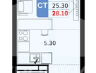 Студия, 28 м²