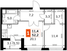 2-к. квартира, 50&nbsp;м²