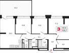3-к. квартира, 109 м²