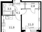 1-к. квартира, 34 м²
