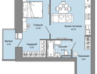 2-к. квартира, 43&nbsp;м²