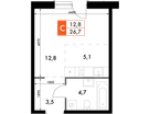 Студия, 26&nbsp;м²