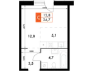 Студия, 26&nbsp;м²