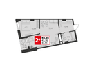 Студия, 44 м²