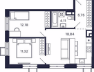 2-к. квартира, 52&nbsp;м²